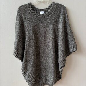 Cabi #4247 Dark Gray Silver Shimmer Pullover Poncho Sweater Fall 2021 Size MED